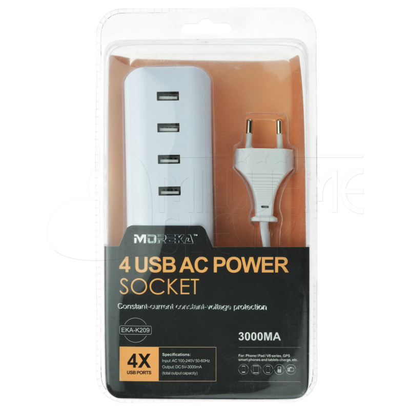Nabíječka Moreka s 4x USB porty - do zásuvky Nabíječka Moreka s 4x USB porty - do zásuvky