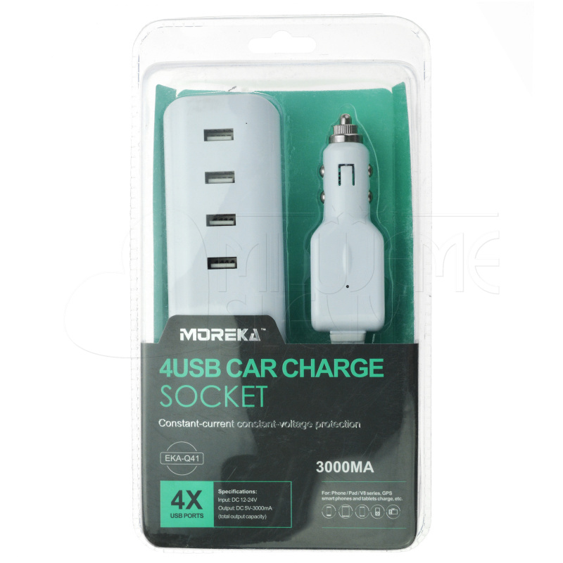 Nabíječka Moreka s 4x USB porty - do auta Nabíječka Moreka s 4x USB porty - do auta