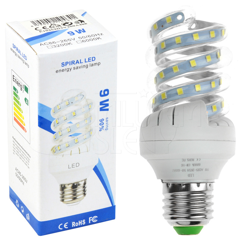 LED žárovka spirálová E27 - 9W LED žárovka spirálová E27 - 9W