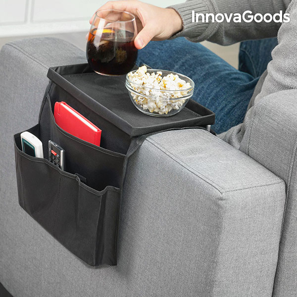 Kapsář na Ovládače s Tácem na Pohovku InnovaGoods Kapsář na Ovládače s Tácem na Pohovku InnovaGoods