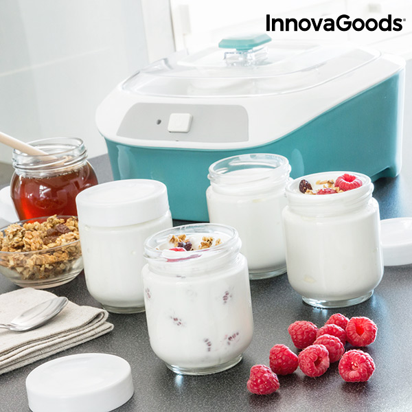 Retro Jogurtovač se 6 Skleničkami InnovaGoods 1 l 20 W Tyrkysovo-bílý Retro Jogurtovač se 6 Skleničkami InnovaGoods 1 l 20 W Tyrkysovo-bílý