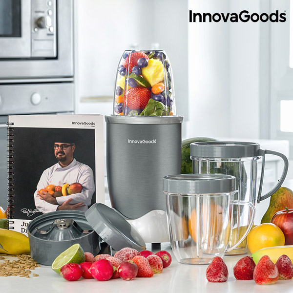Stolní Mixér s Knihou Receptů Nutri·One Touch InnovaGoods 600 W Šedý Stolní Mixér s Knihou Receptů Nutri·One Touch InnovaGoods 600 W Šedý