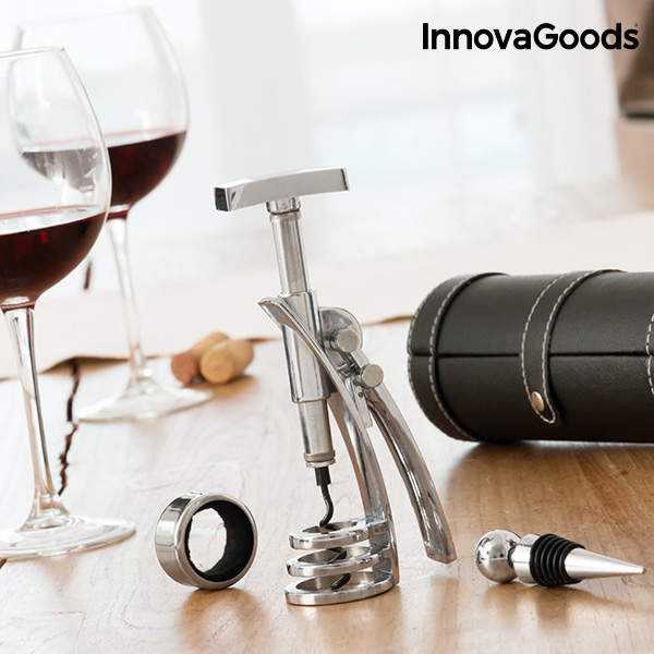Set na Víno s Vývrtkou Screwpull InnovaGoods (4 části) Set na Víno s Vývrtkou Screwpull InnovaGoods (4 části)