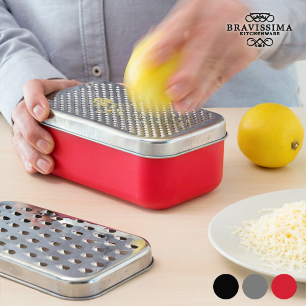 Struhadlo s Miskou 2 v 1 Bravissima Kitchen (4 kusy) - Šedý Struhadlo s Miskou 2 v 1 Bravissima Kitchen (4 kusy) - Šedý