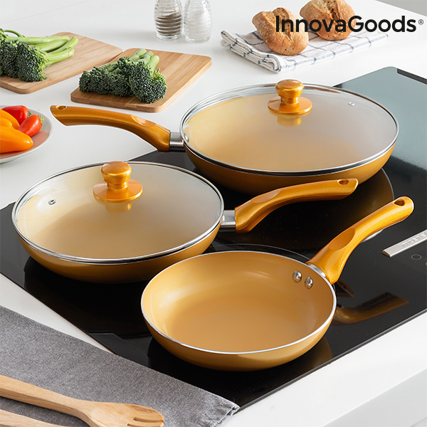 Sada Pánví Gold-Effect InnovaGoods (5 částí) Sada Pánví Gold-Effect InnovaGoods (5 částí)