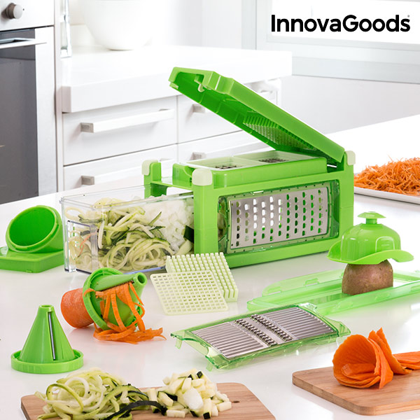 Kráječ a Struhadlo na Zeleninu 8 v 1 s Recepty InnovaGoods Kráječ a Struhadlo na Zeleninu 8 v 1 s Recepty InnovaGoods