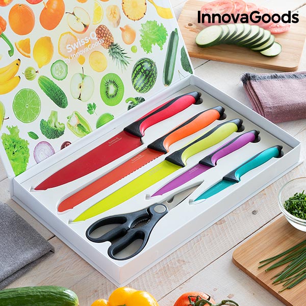 Sada Keramických Nožů a Nůžek Swiss·Q Fashion InnovaGoods (6 částí) Sada Keramických Nožů a Nůžek Swiss·Q Fashion InnovaGoods (6 částí)