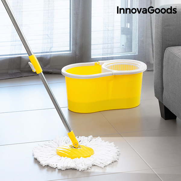Rotační Mop s Dvojím Účinkem a Kýblem InnovaGoods Rotační Mop s Dvojím Účinkem a Kýblem InnovaGoods