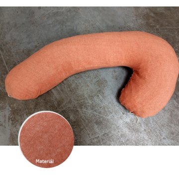 Relaxační polštář ve tvaru L - mamut oranžová - Froté povlak / Oranžová