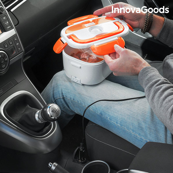 Elektrická Krabička na Jídlo do Auta InnovaGoods 40W 12 V Bílo-oranžová Elektrická Krabička na Jídlo do Auta InnovaGoods 40W 12 V Bílo-oranžová