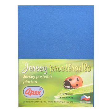 Jersey prostěradlo Apex- Jednolůžko 90 x 200 cm - Tmavě modrá