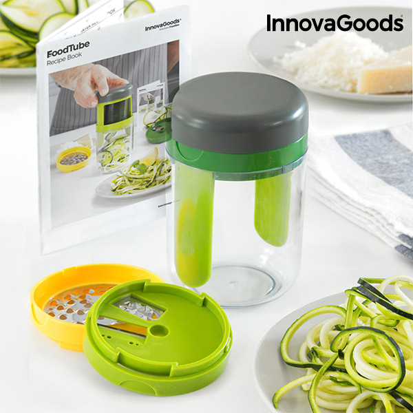Struhadlo a Spiralizér na Zeleninu s Recepty InnovaGoods Struhadlo a Spiralizér na Zeleninu s Recepty InnovaGoods