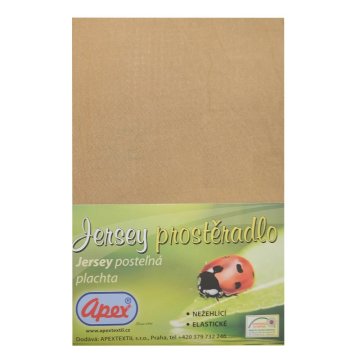 Jersey prostěradlo Apex - Jednolůžko 90 x 200 cm - Béžová